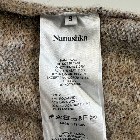 Nanushka Feline Check Sweater Brown Cream Checkerboard Size Small - Picture 6 of 8